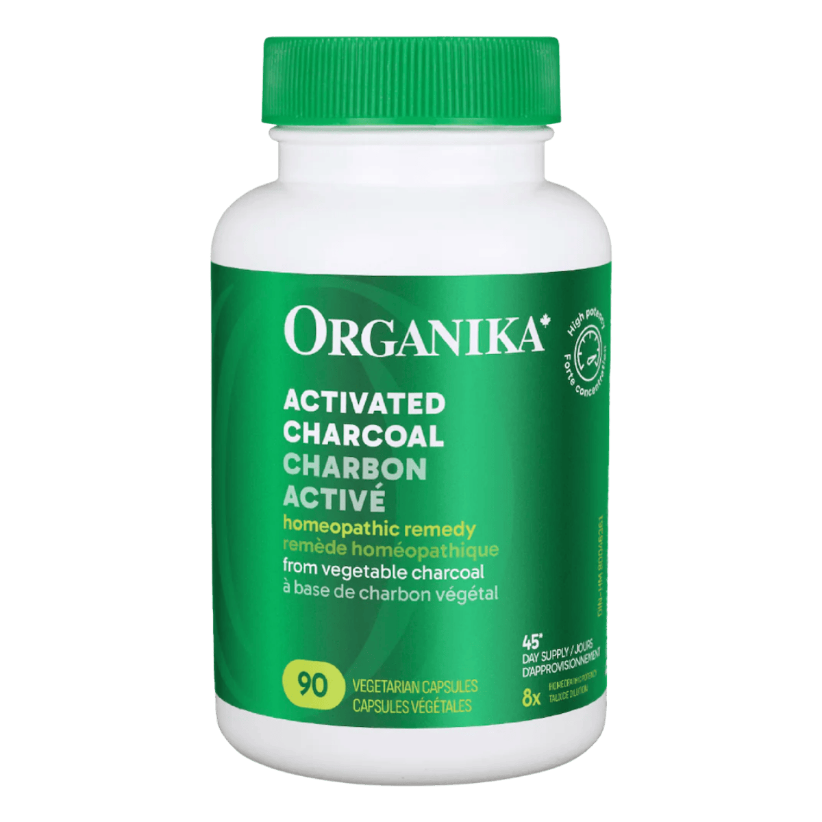 Organika Activated Charcoal 90 Vegetarian Capsules