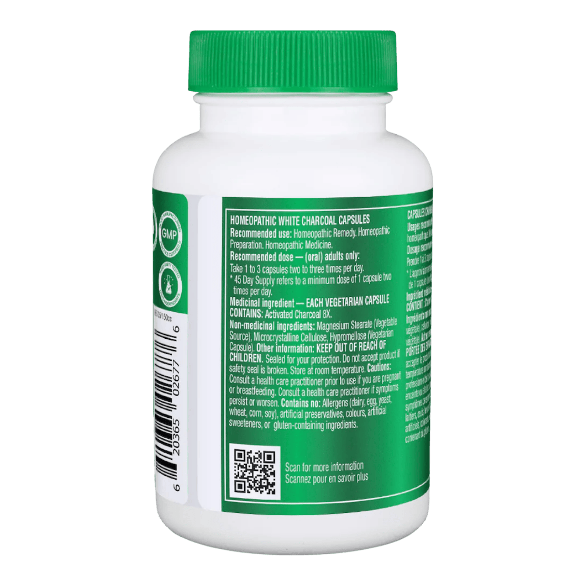 Organika Activated Charcoal 90 Vegetarian Capsules