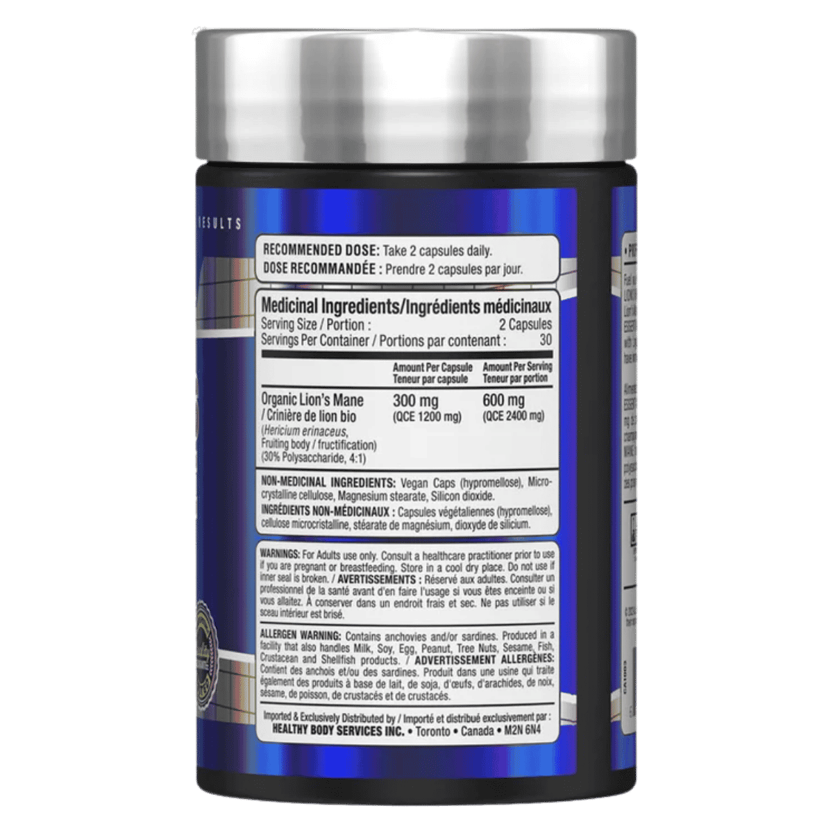 ALLMAX Lion's Mane Extract 600mg 60 Vegetarian Capsules
