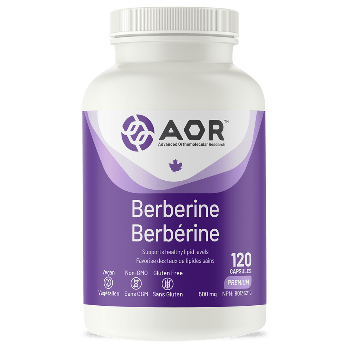 AOR Berberine 500mg Vegetarian Capsules