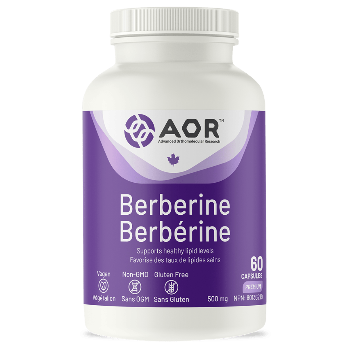 AOR Berberine 500mg Vegetarian Capsules