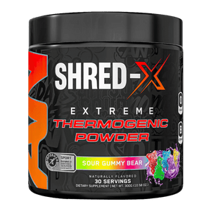 Shred-X Extreme Thermogenic Powder container sour gummy flavour 300g