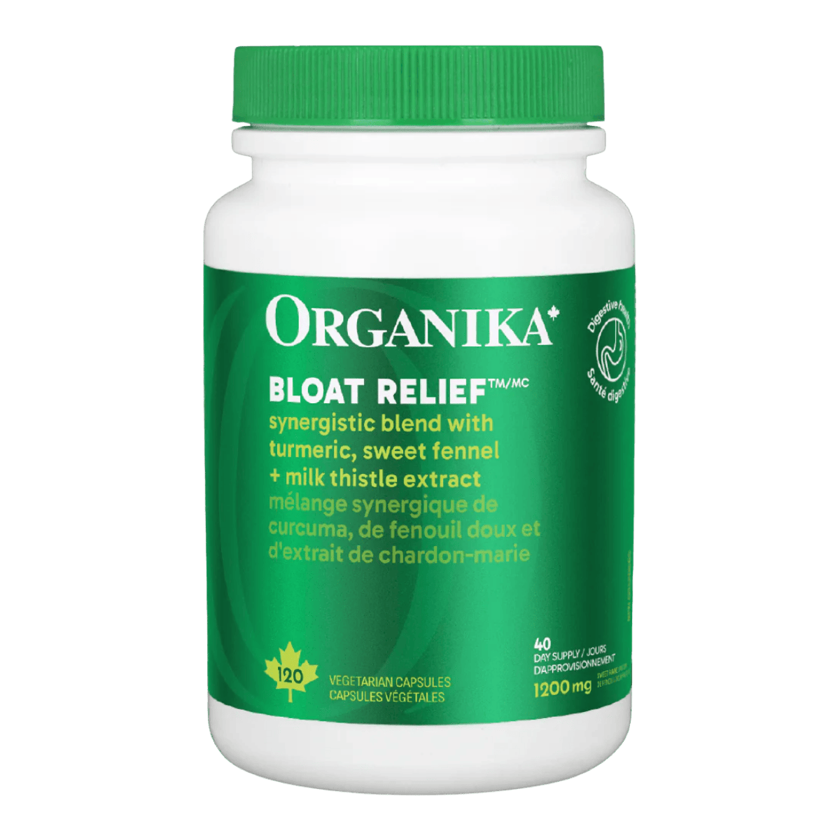 Organika Bloat Relief 120 Vegetarian Capsules