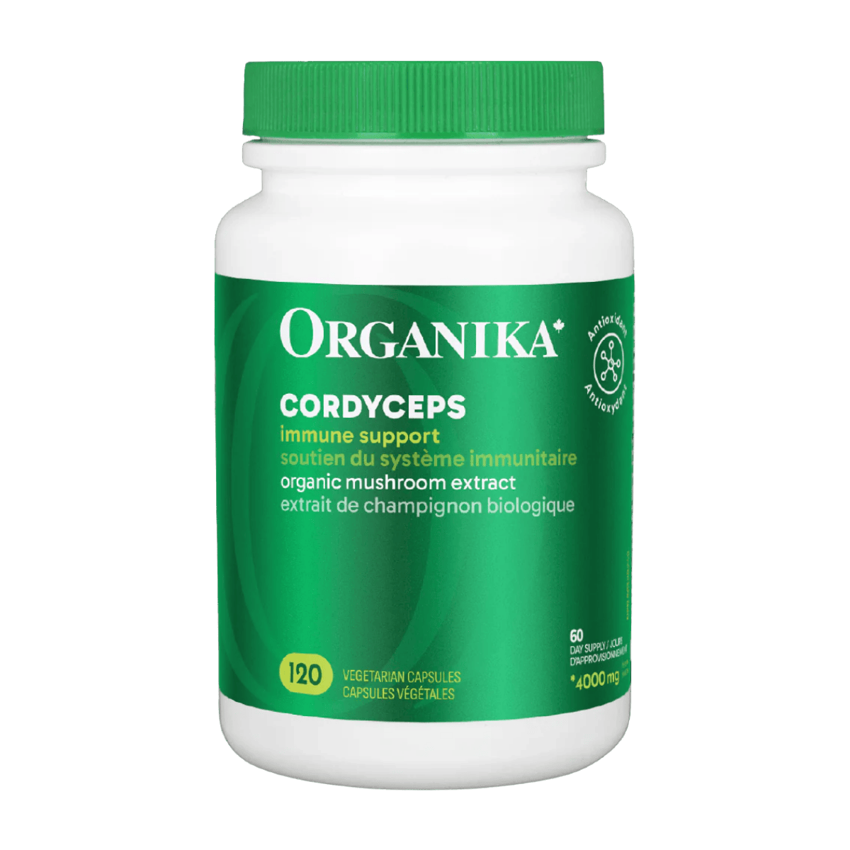 Organika Cordyceps Organic Mushroom Extract 500mg 120 Vegetarian Capsules