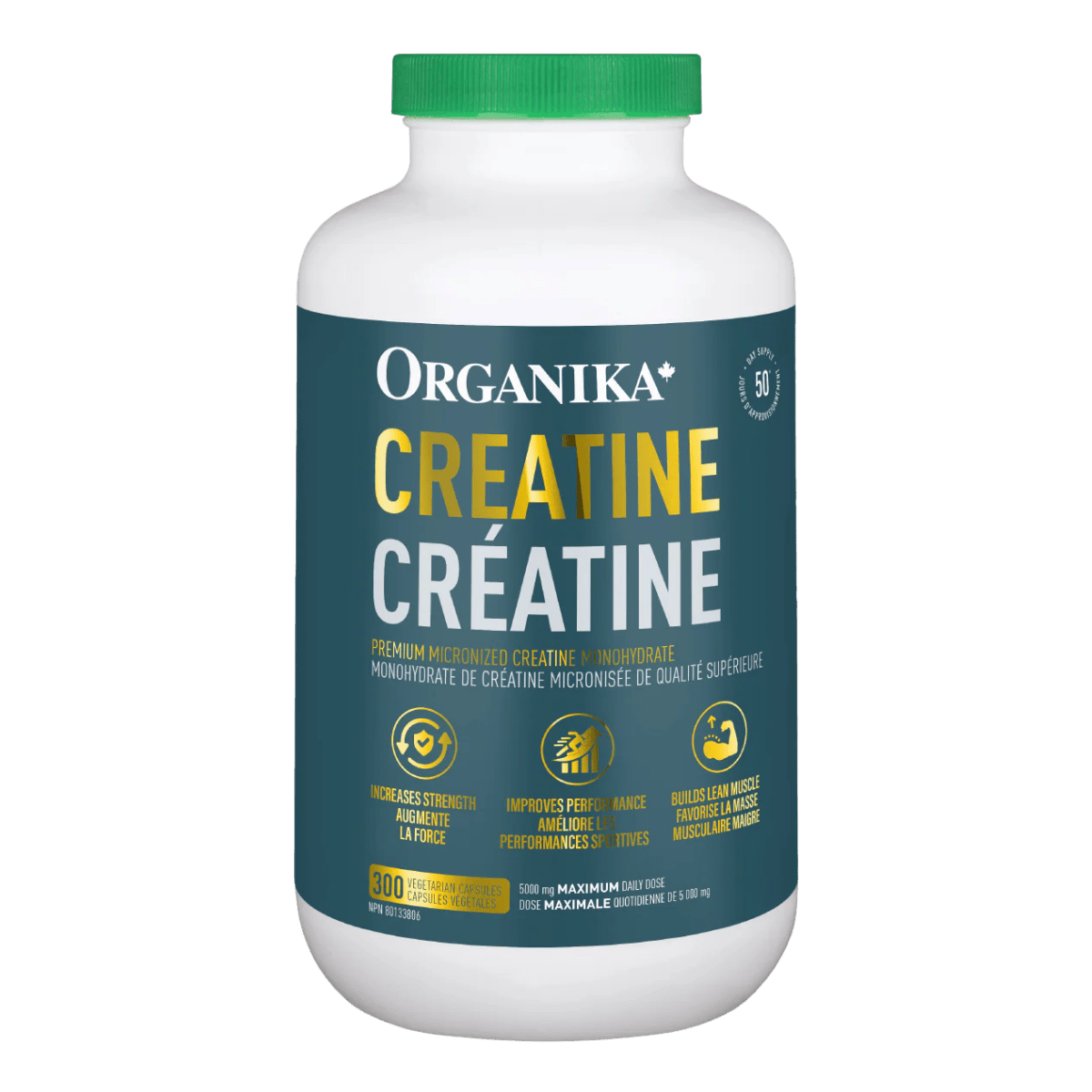 Organika Creatine Capsules 500mg 300 Vegetarian Capsules