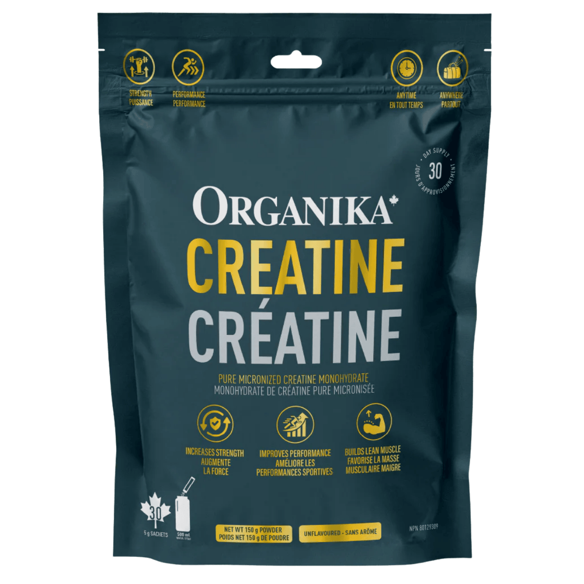 Organika Creatine Monohydrate Sachets 5g x 30 Sachets Unflavoured