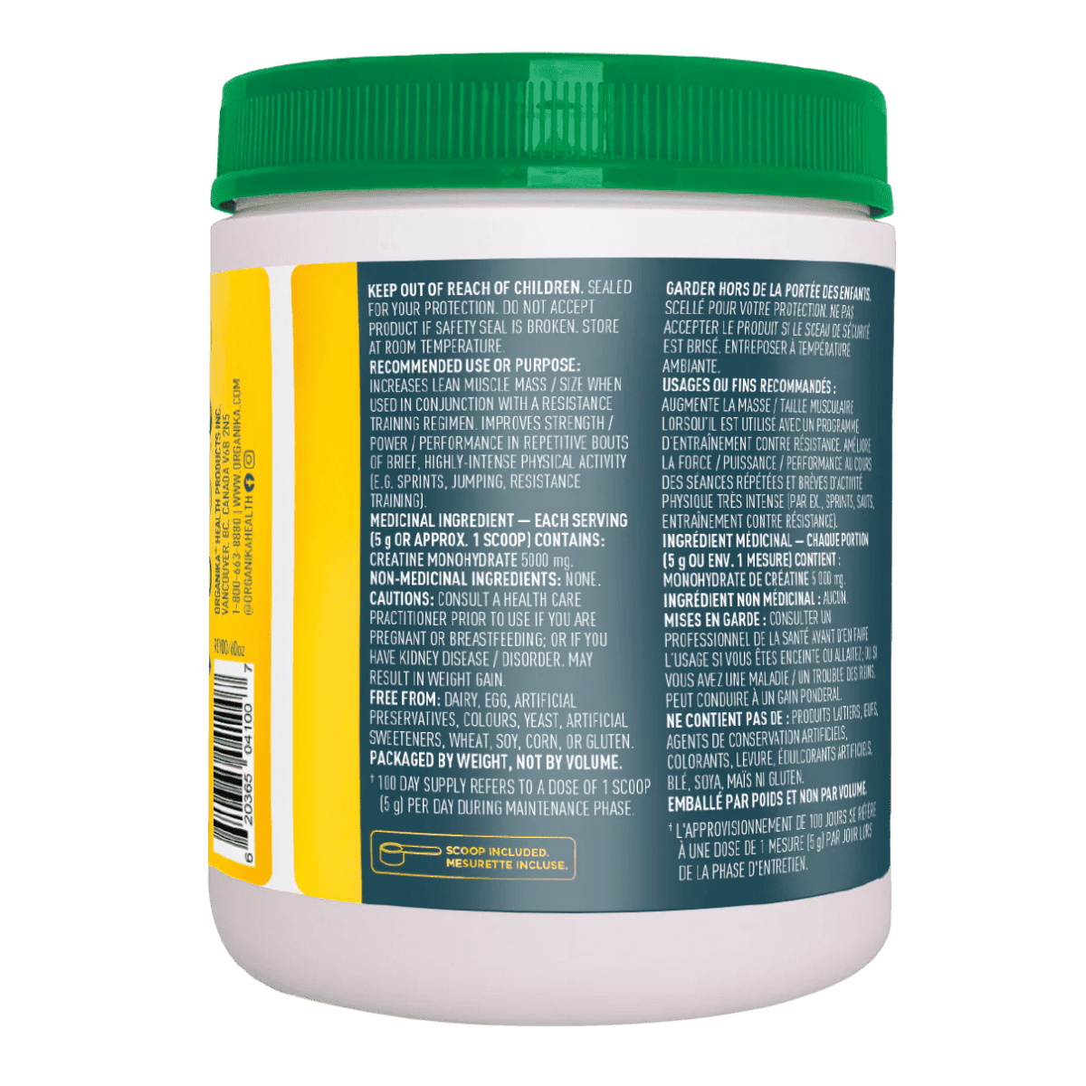 Organika Creatine Micronized Monohydrate Powder 500g Unflavoured