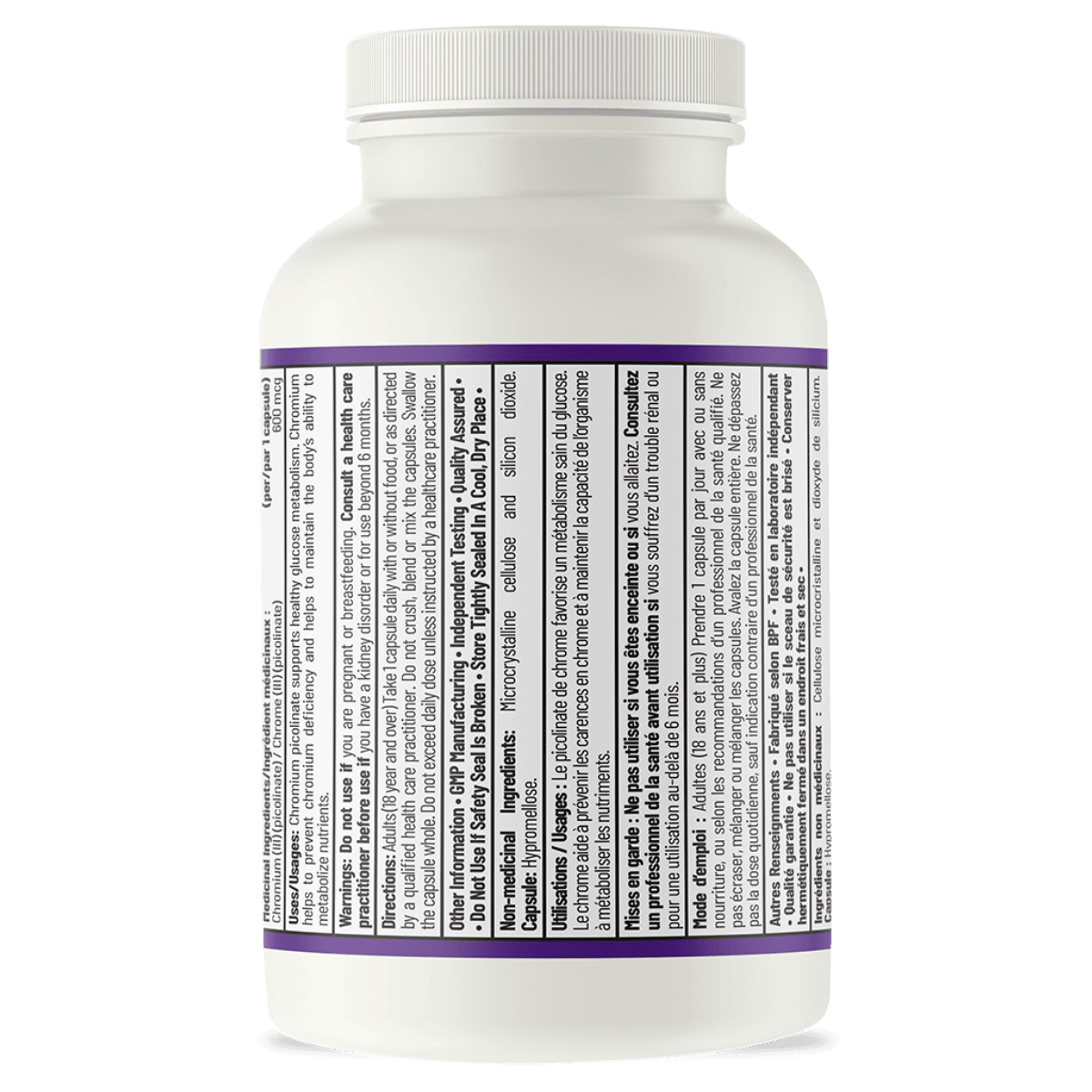 AOR Chromium Picolinate 600mcg 90 Vegetarian Capsules