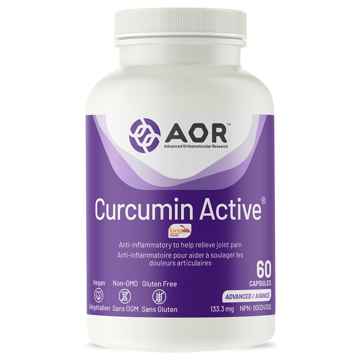 AOR Curcumin Active 60 Vegetarian Capsules