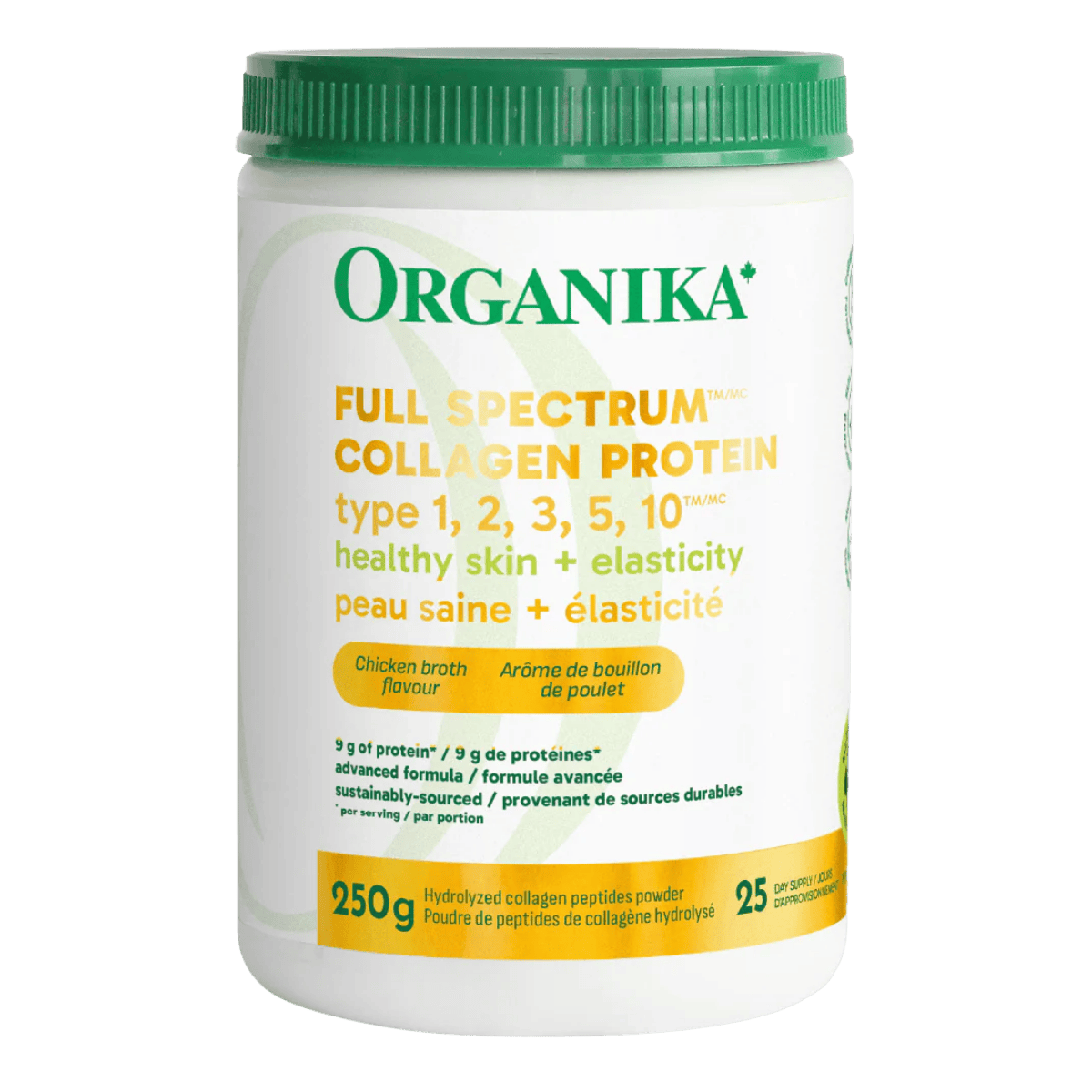 Organika Full Spectrum Collagen Types 1,2,3,5,10 250g Chicken Broth Flavoured