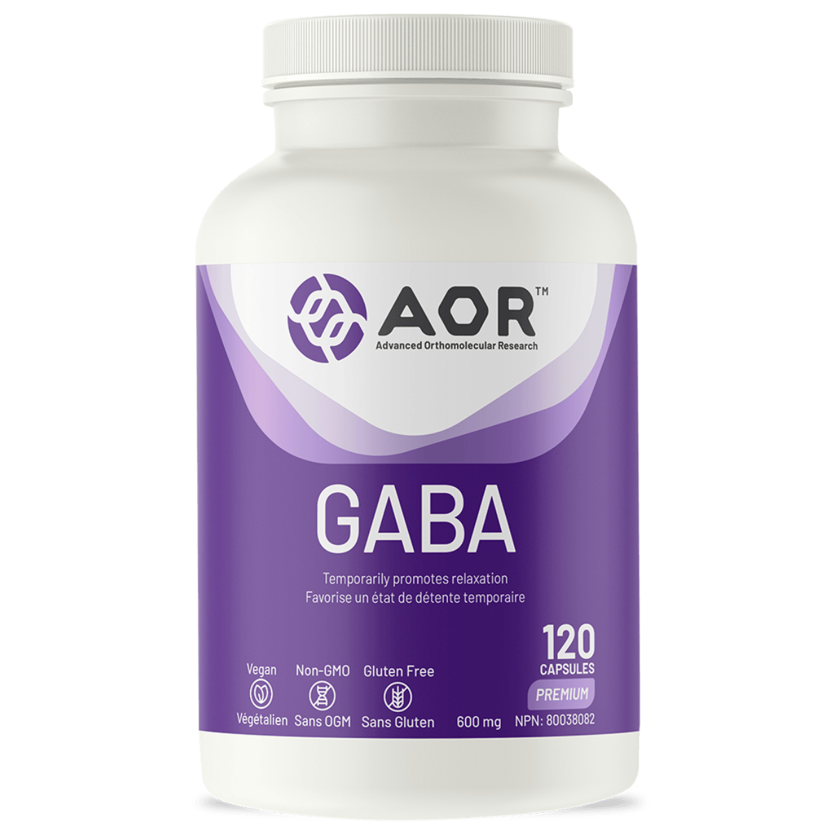 AOR GABA 600mg Vegetarian Capsules