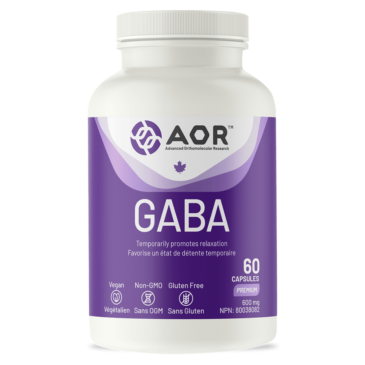 AOR GABA 600mg Vegetarian Capsules