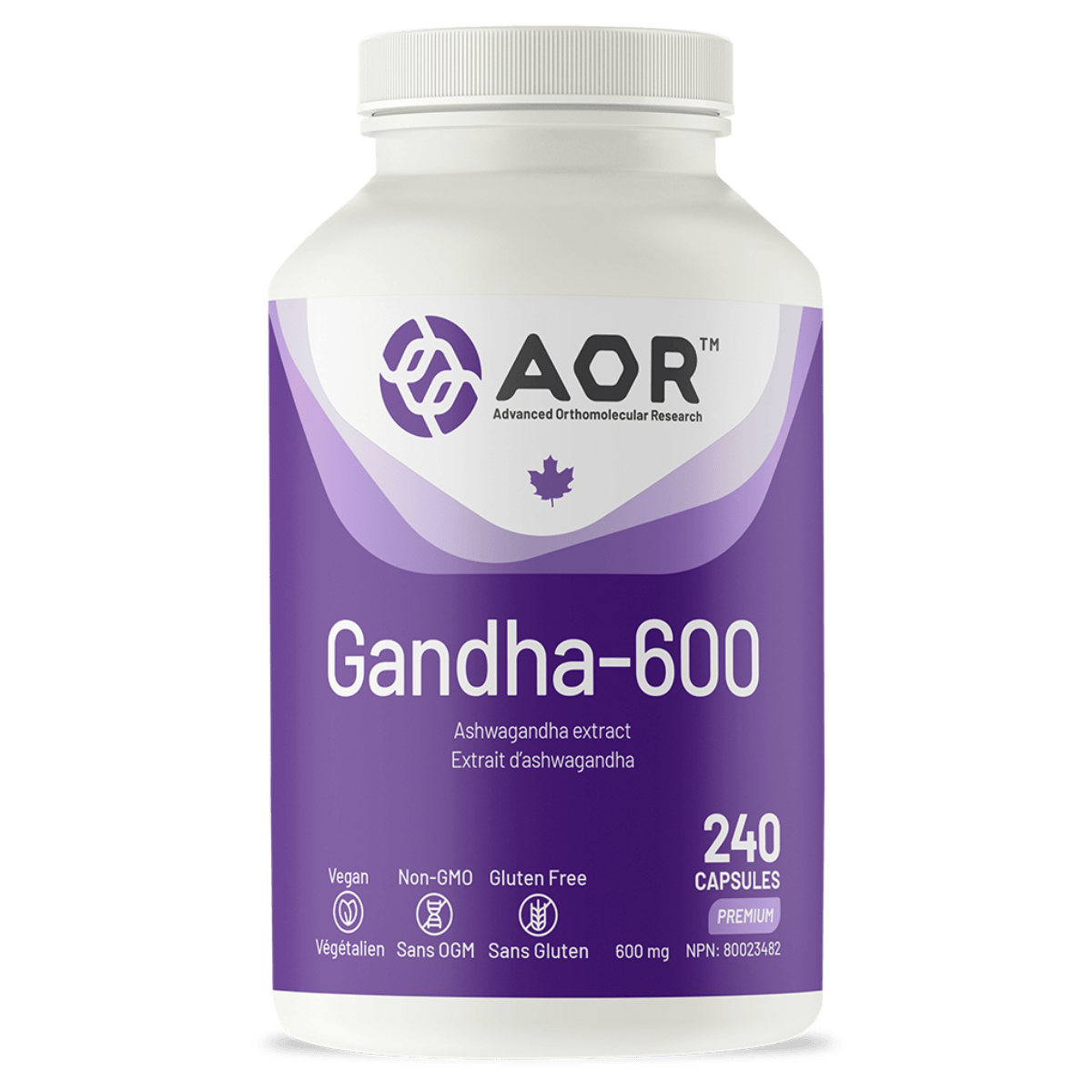 AOR Gandha-600 Ashwagandha 600mg Vegetarian Capsules