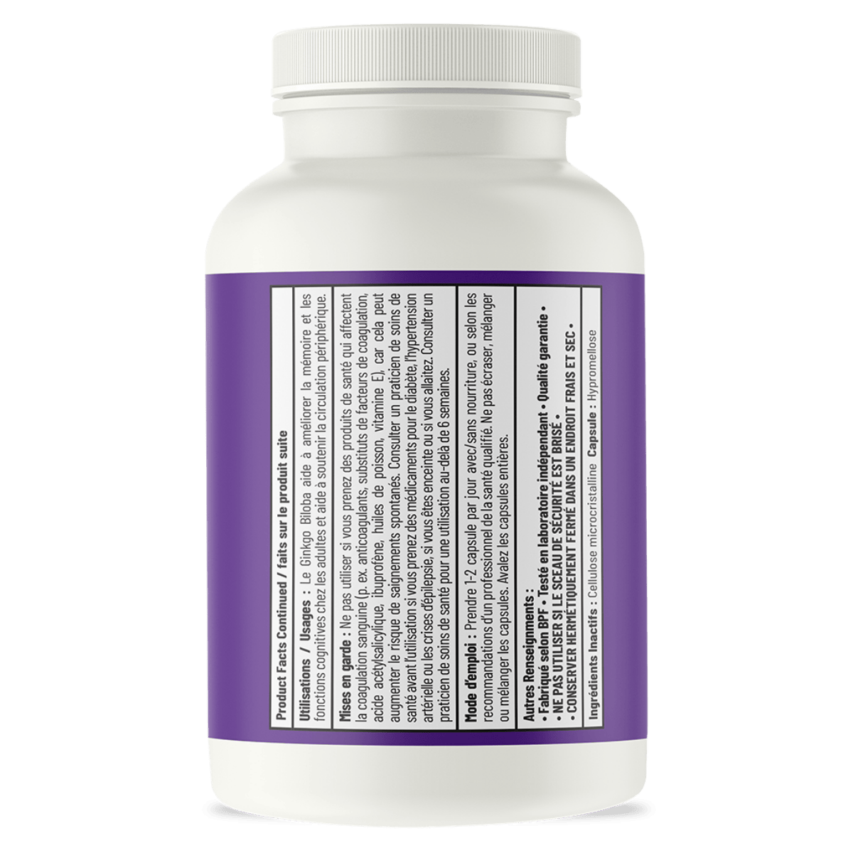 AOR Ginkgo Biloba 120mg (50:1 Extract) 90 Vegetarian Capsules