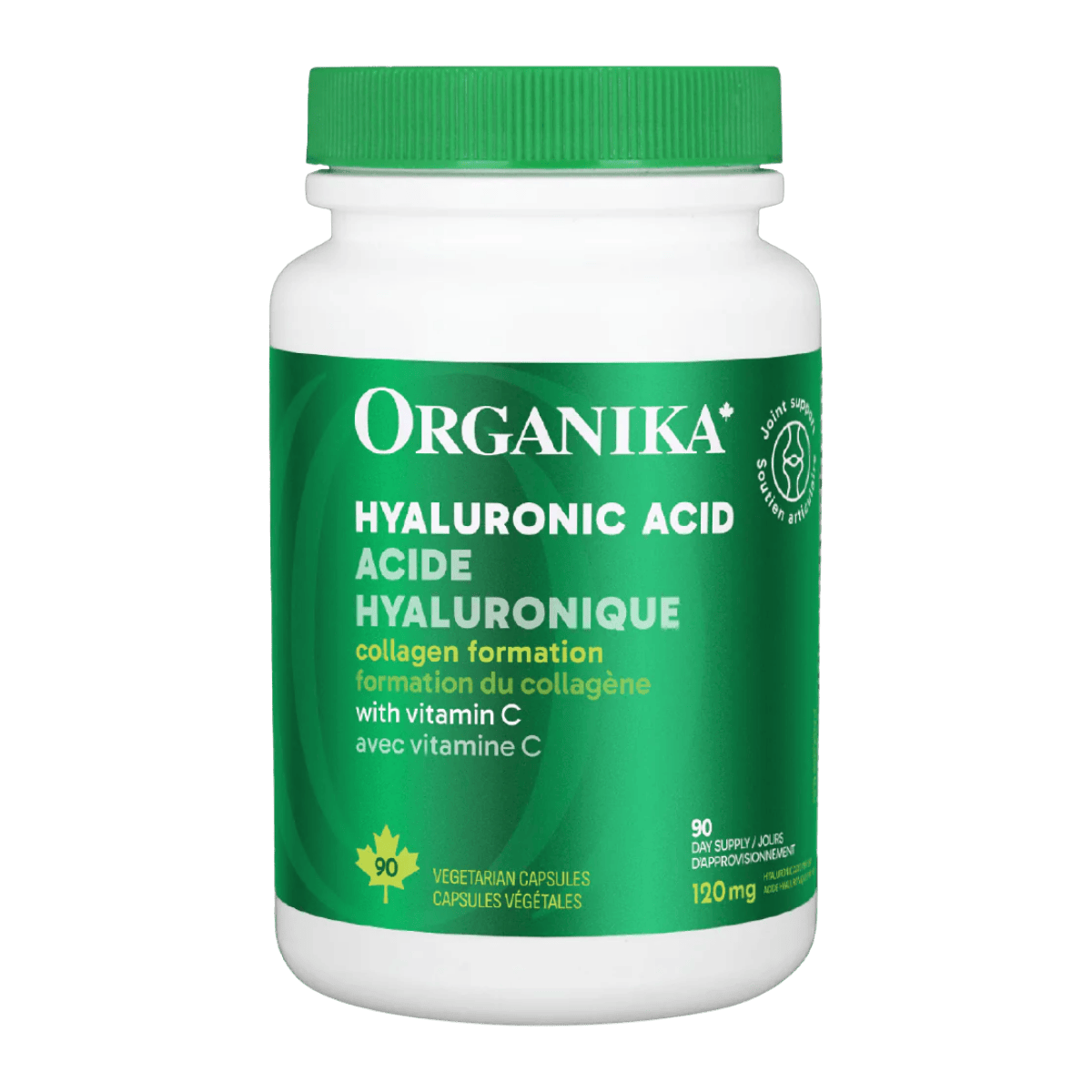 Organika Hyaluronic Acid + Vitamin C 120mg 90 Vegetarian Capsules