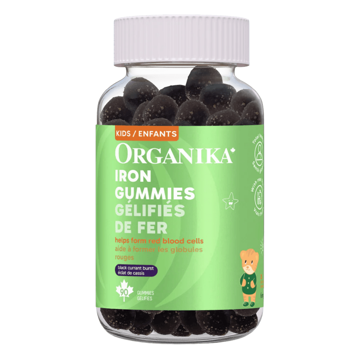 Organika Kids Iron Gummies 90 Gummies Black Currant Burst