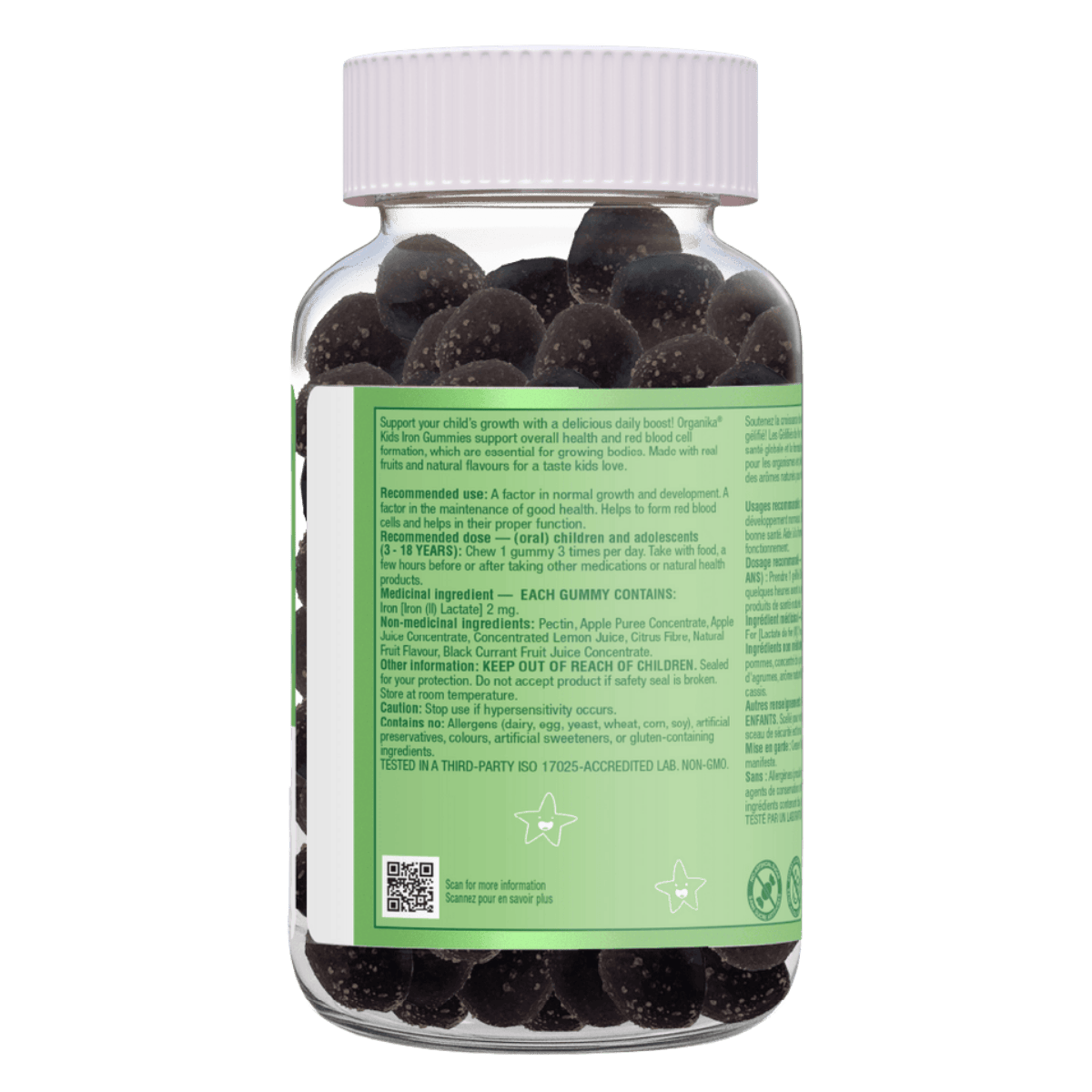 Organika Kids Iron Gummies 90 Gummies Black Currant Burst