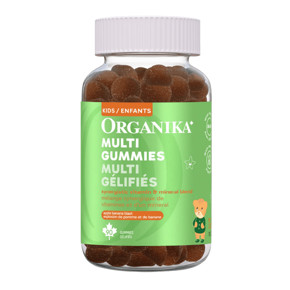 Organika Kids Multi Gummies 90 Count Apple Banana Blast