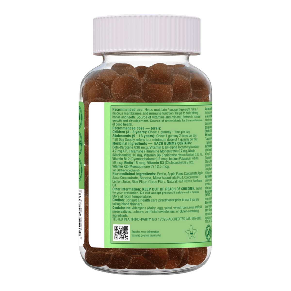 Organika Kids Multi Gummies 90 Count Apple Banana Blast