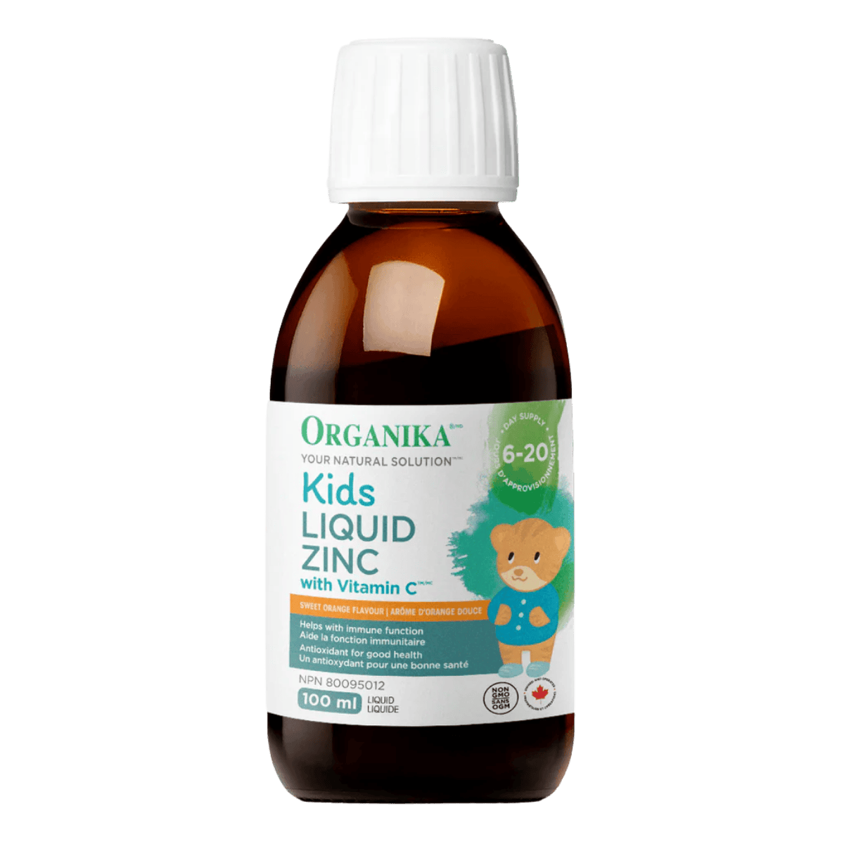 Organika Kids Liquid Zinc with Vitamin C 100mL Sweet Orange
