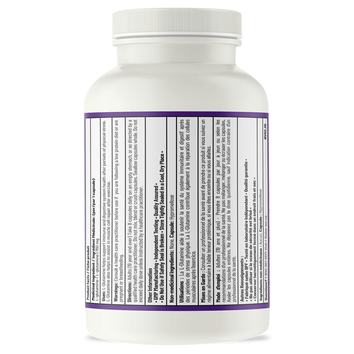 AOR L-Glutamine 750mg 120 Vegetarian Capsules