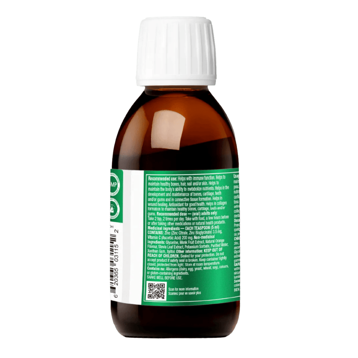 Organika Liquid Zinc & Vitamin C 300mL Natural Orange Flavour