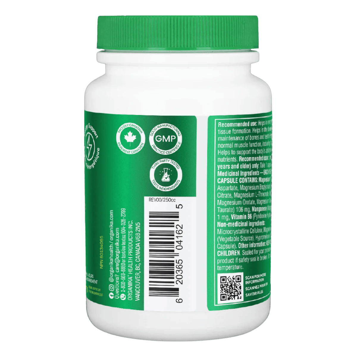 Organika 8-in-1 Magnesium 90 Vegetarian Capsules