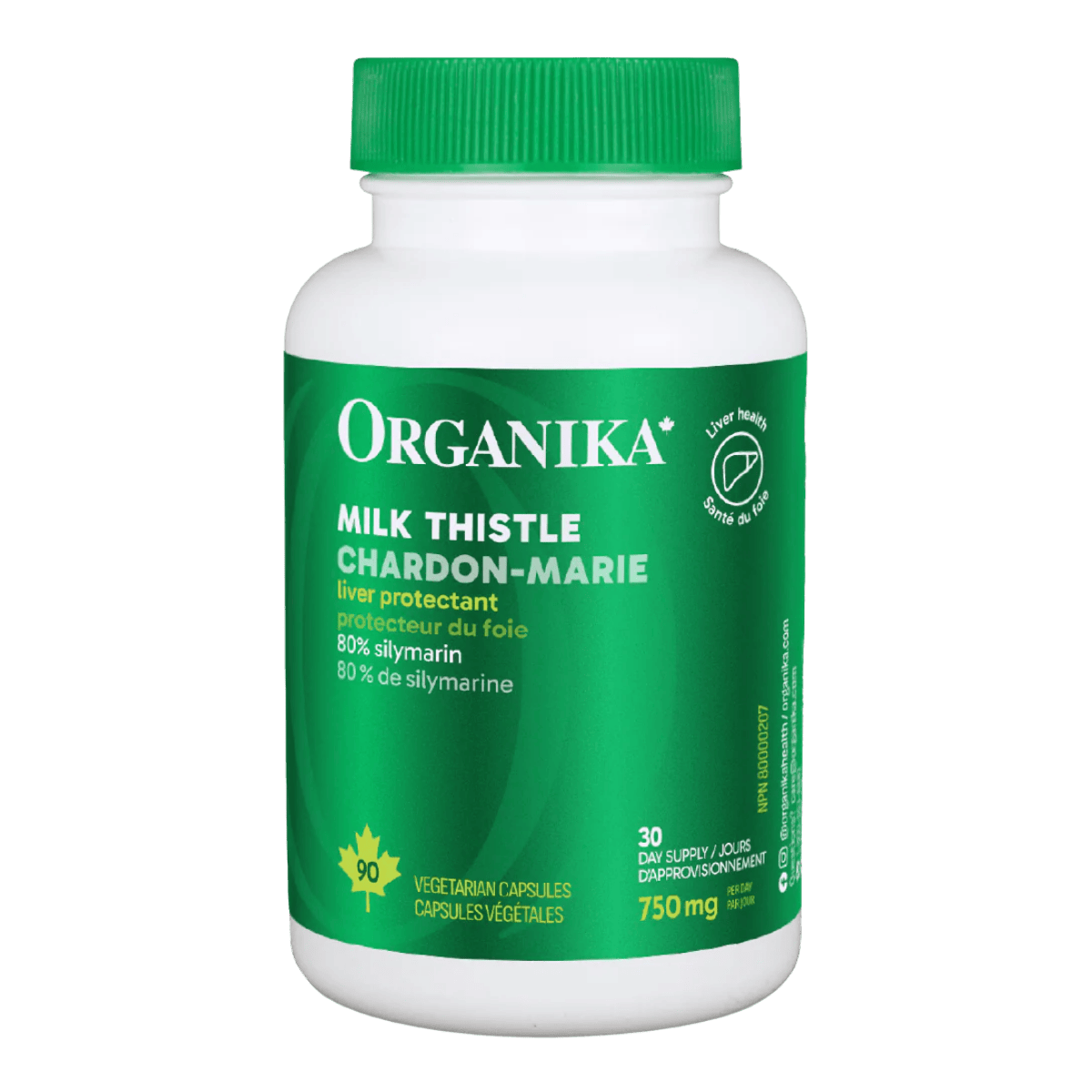 Organika Milk Thistle 250mg Vegetarian Capsules