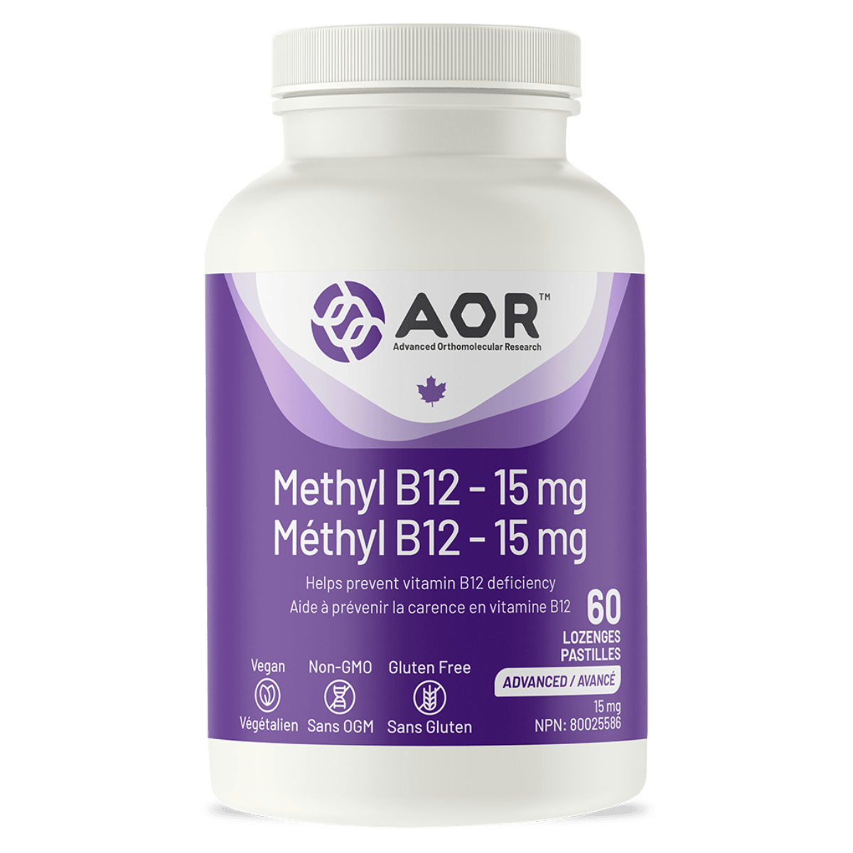 AOR Methyl B12 15mg 60 Lozenges