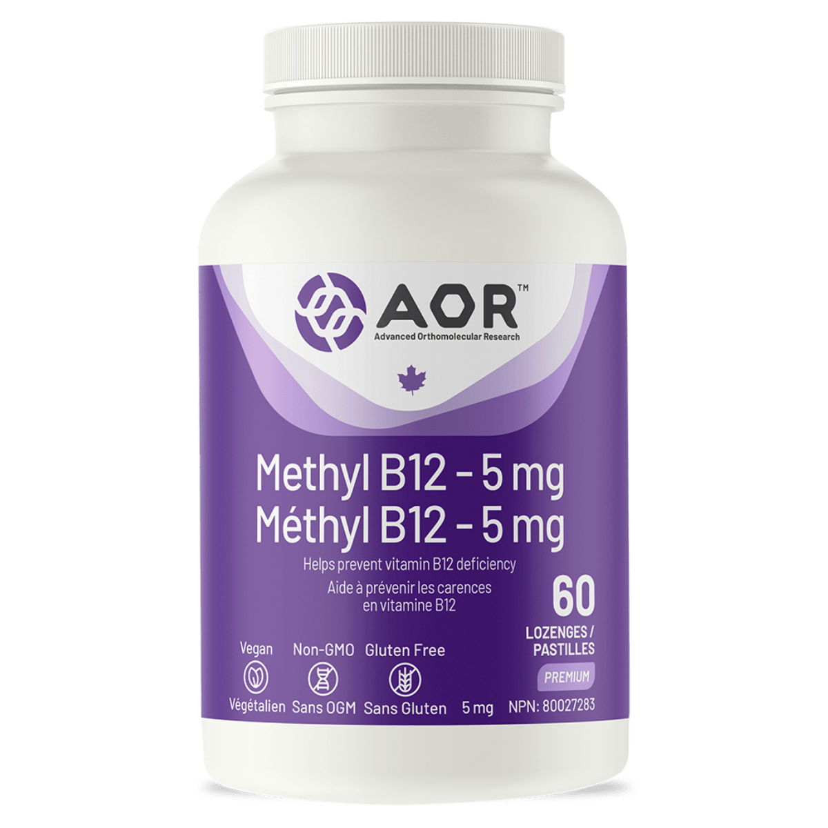 AOR Methyl B12 5mg 60 Lozenges