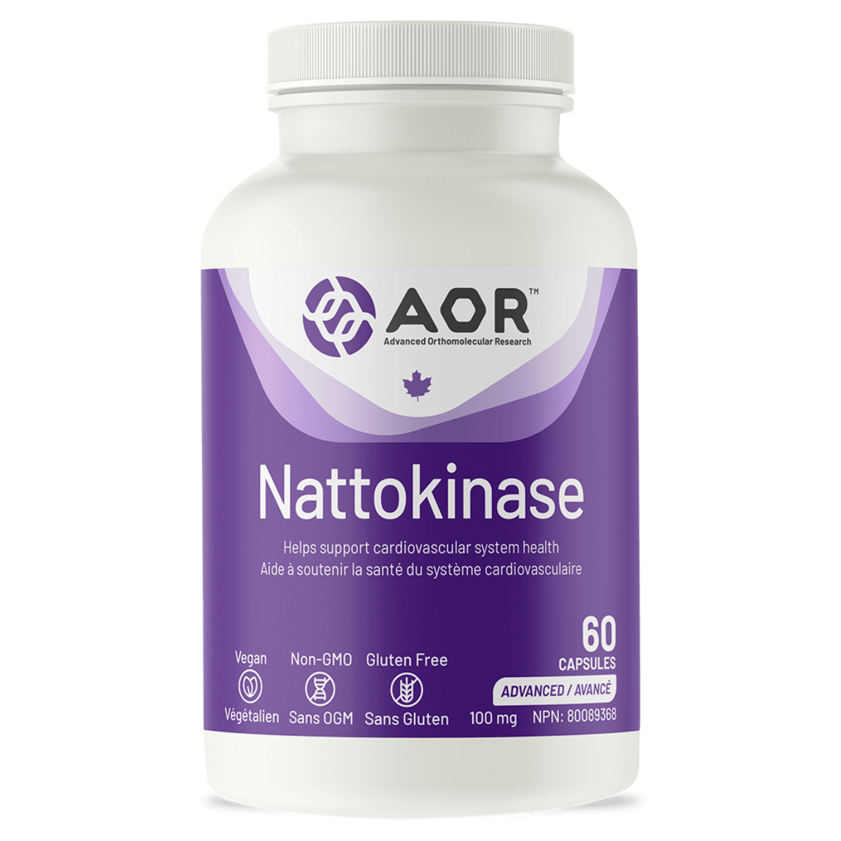 AOR Nattokinase 100mg Vegetarian Capsules