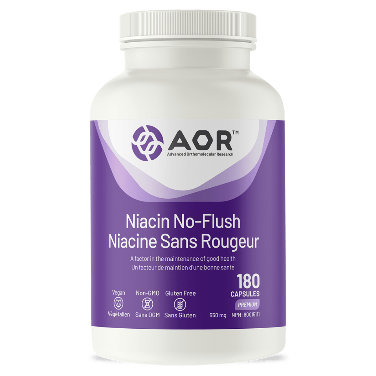 AOR Niacin No-Flush Vegetarian Capsules