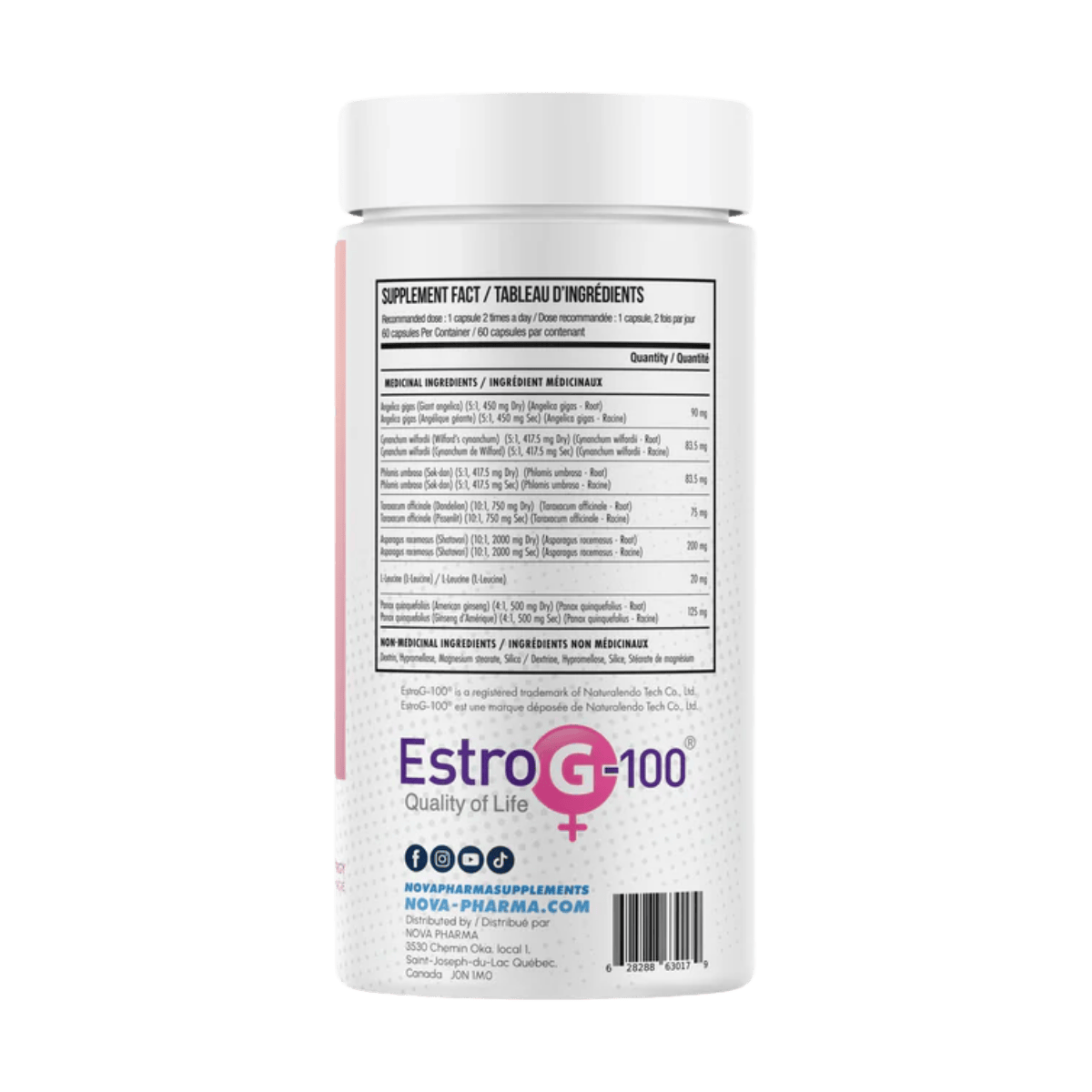 Nova Pharma Meno Pause with EstroG-100™ 60 Vegetarian Capsules
