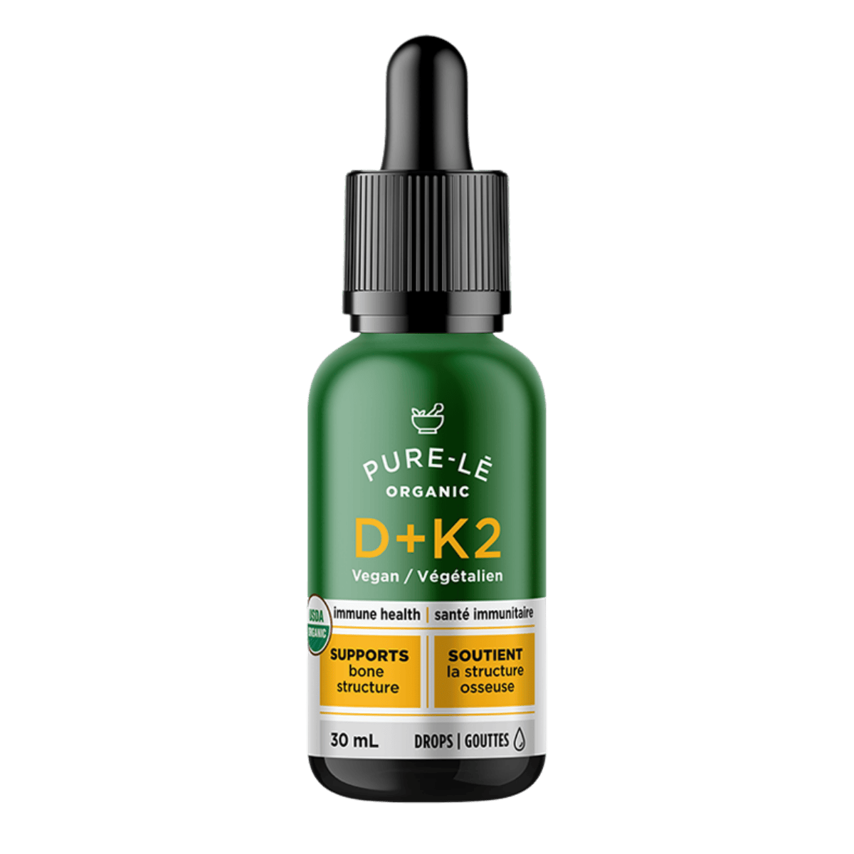 Pure-Lē Organic Vegan Vitamin D + K2 Drops 30 mL
