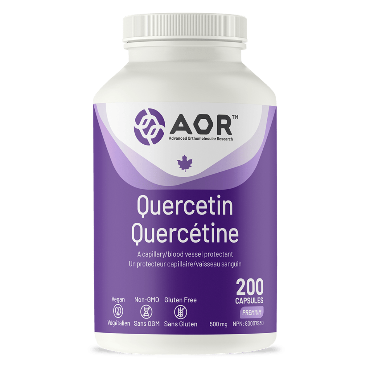 AOR Quercetin 500mg Vegetarian Capsules