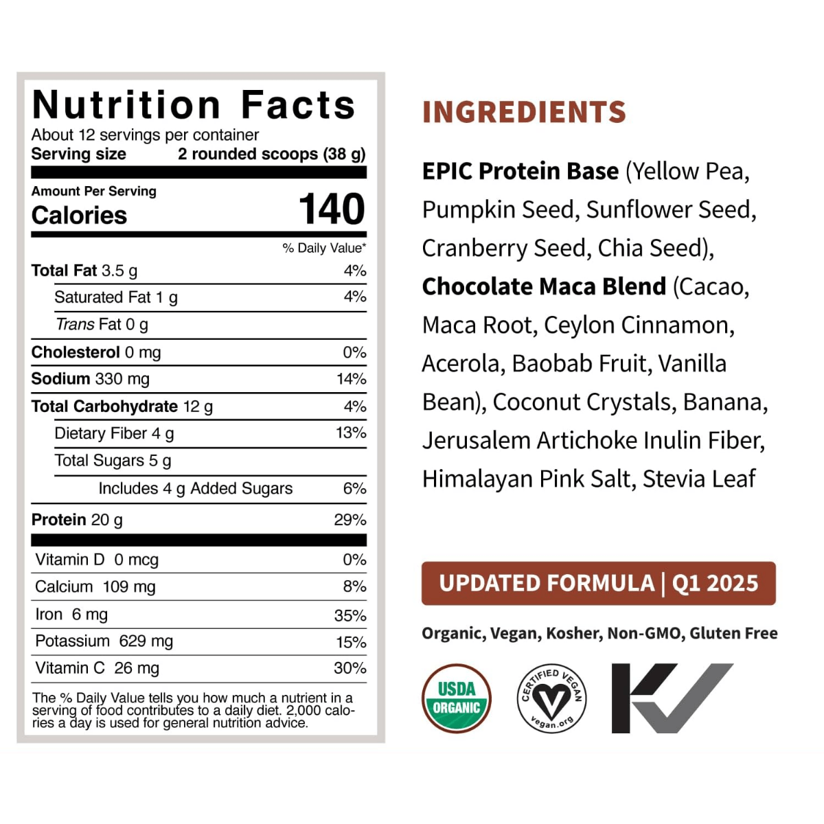 Sprout Living Epic Protein Organic Plant Protein + Superfoods