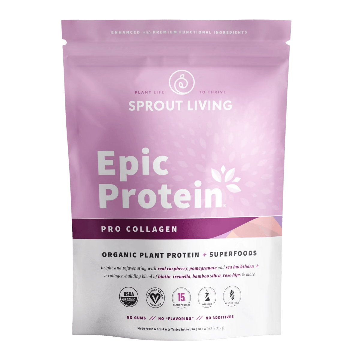 Sprout Living Epic Protein Pro Collagen Organic Plant Protein + Superfoods 0.7 lbs
