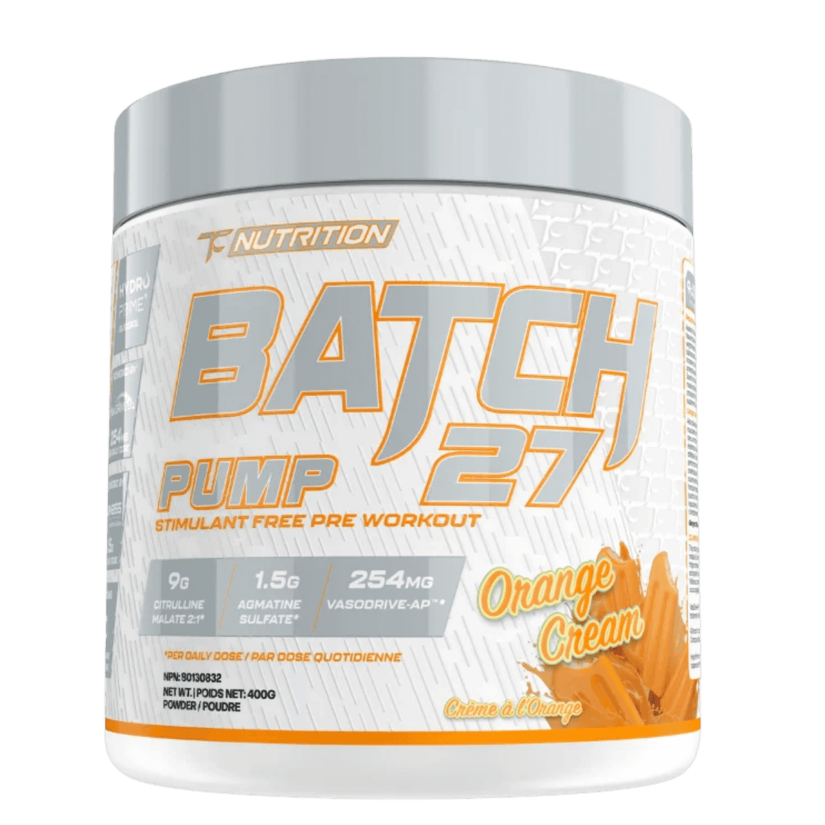 TC Nutrition Batch 27 Pump Stimulant-Free Pre-Workout Powder 400g