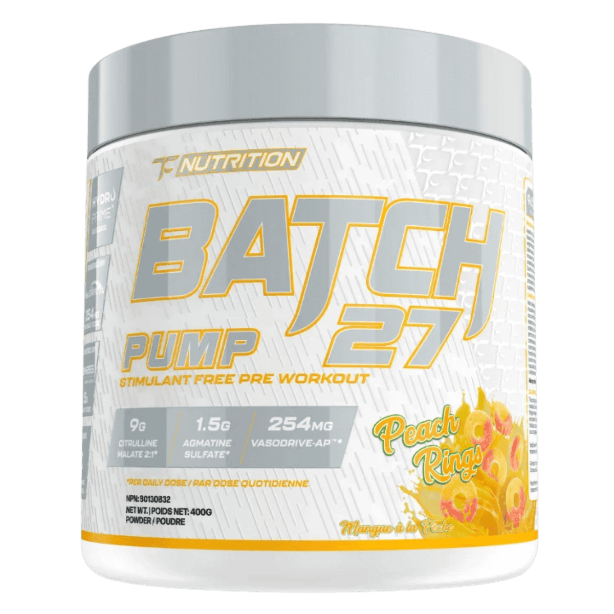 TC Nutrition Batch 27 Pump Stimulant-Free Pre-Workout Powder 400g