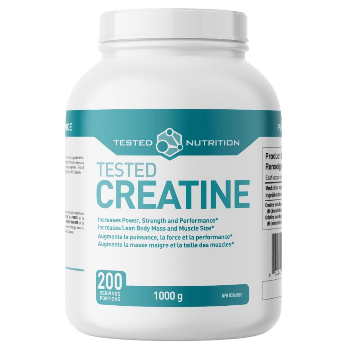 Tested Nutrition Creatine Monohydrate Powder 1kg Unflavoured