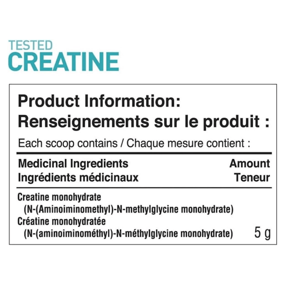 Tested Nutrition Creatine Monohydrate Powder 1kg Unflavoured