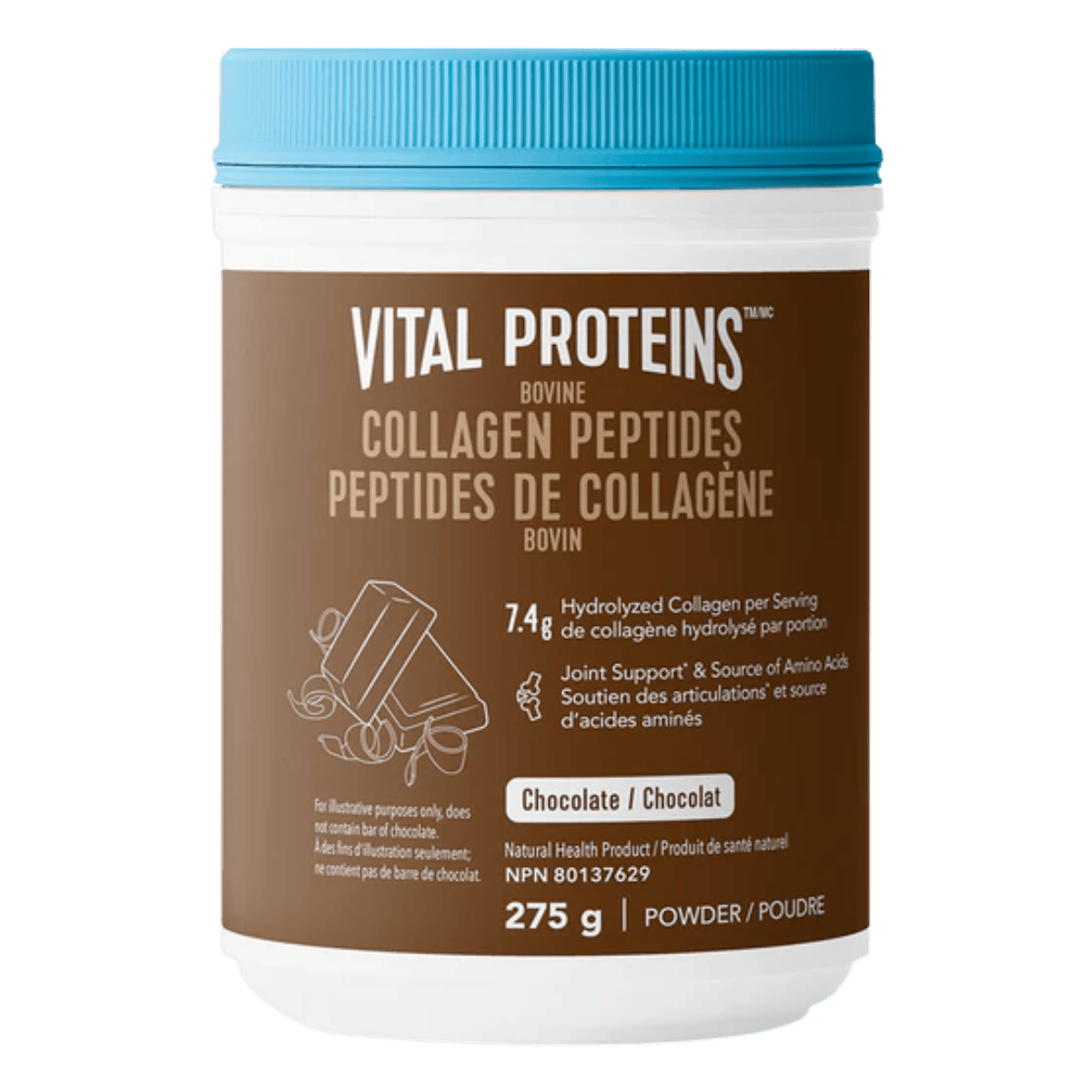 Vital Proteins Chocolate Bovine Collagen Peptides Powder 275g