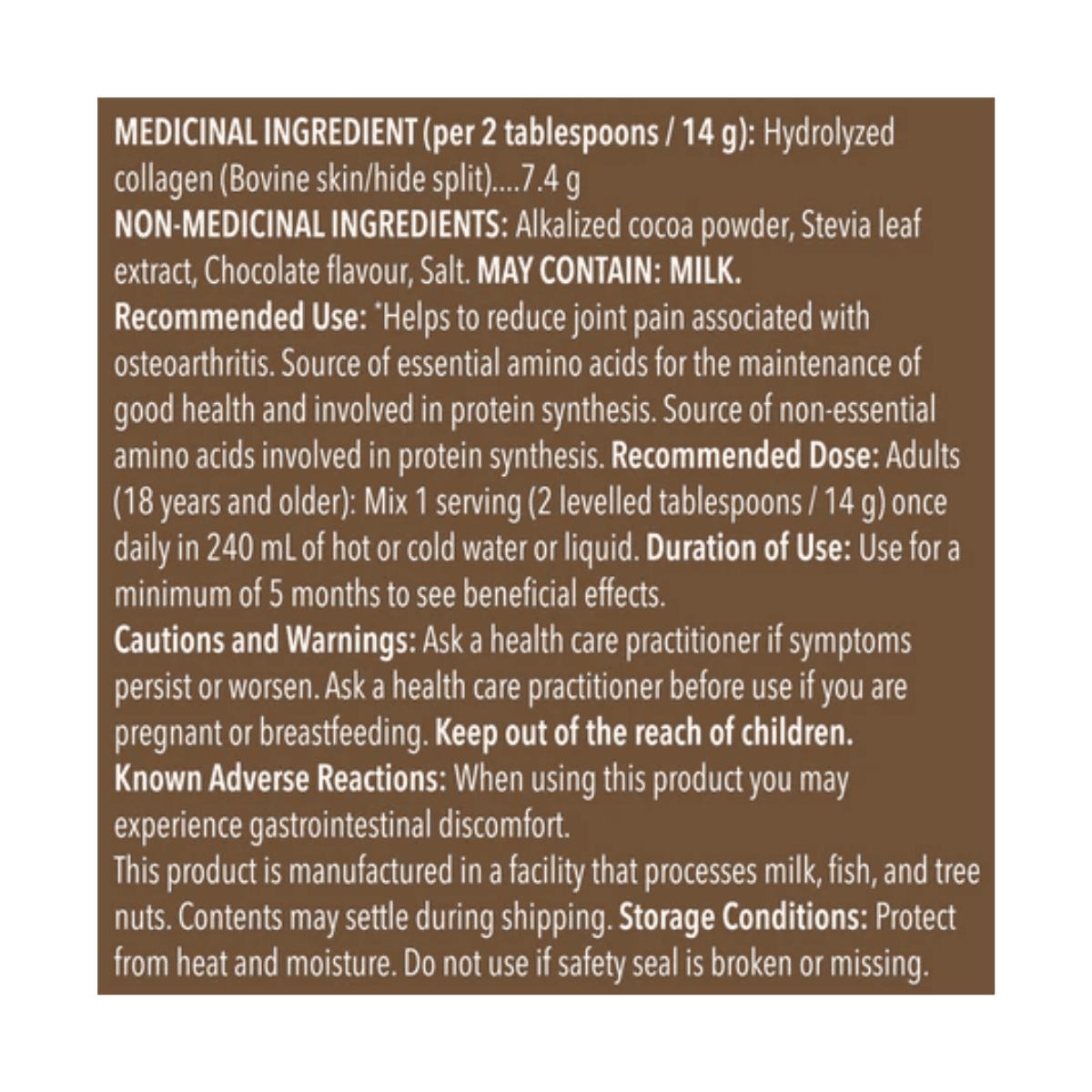 Vital Proteins Chocolate Bovine Collagen Peptides Powder 275g