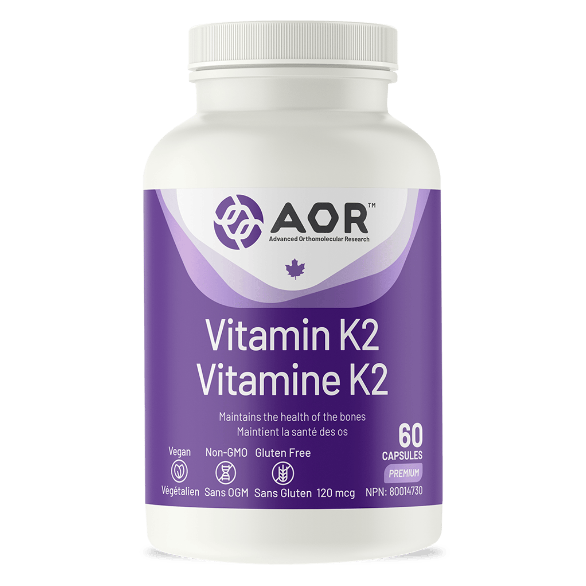 AOR Vitamin K2 120mcg 60 Vegetarian Capsules