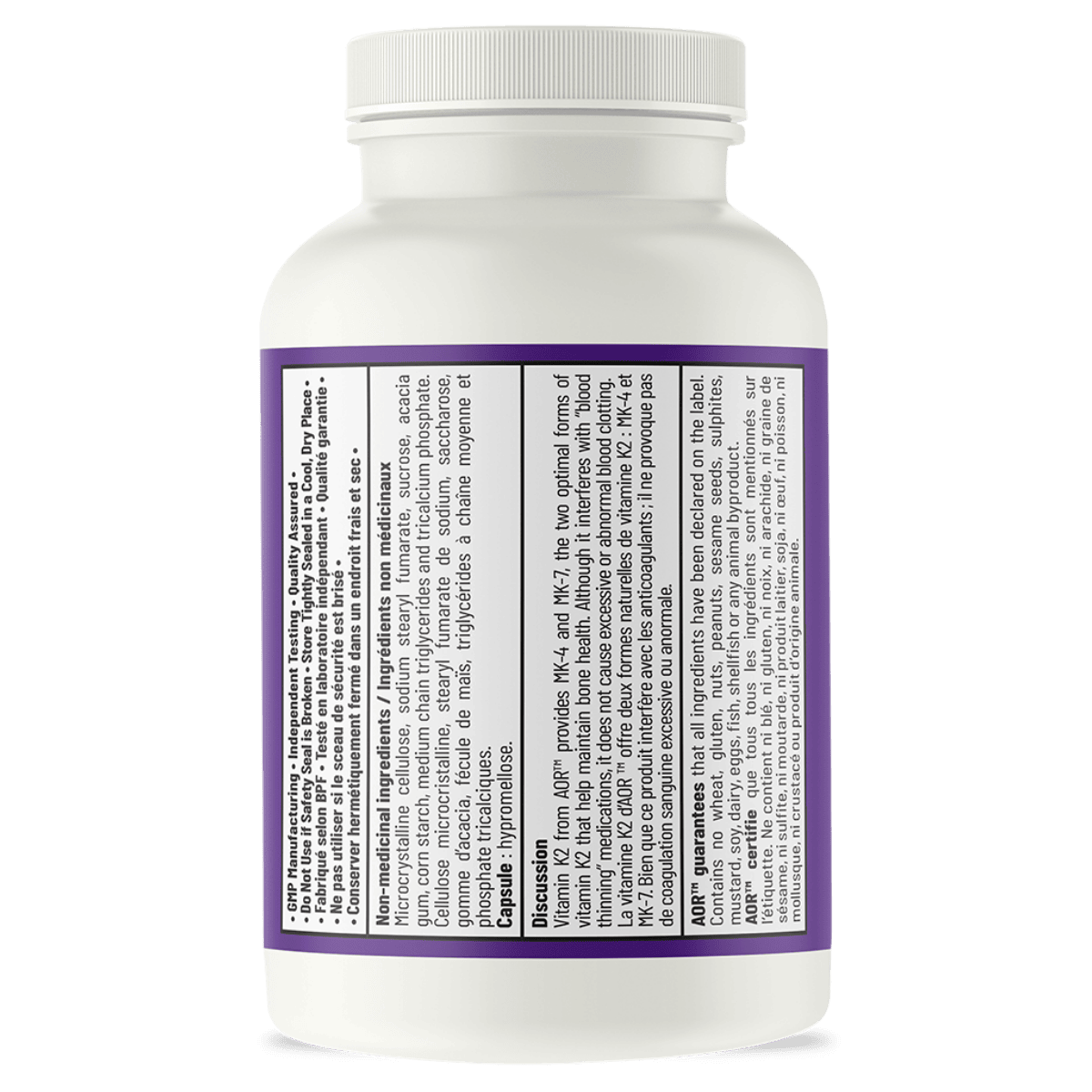 AOR Vitamin K2 120mcg 60 Vegetarian Capsules