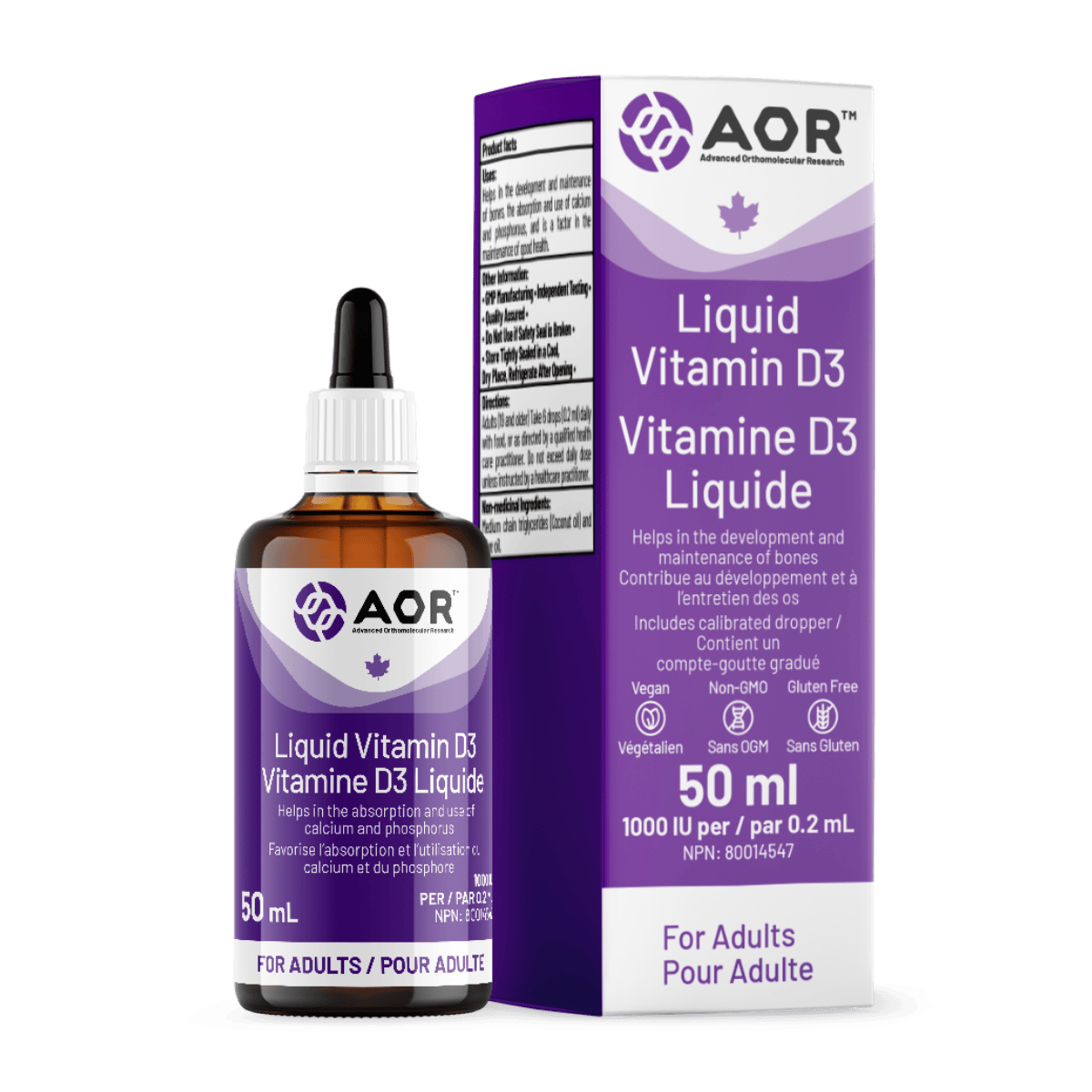 AOR Vitamin D3 Liquid Adult 1000 IU