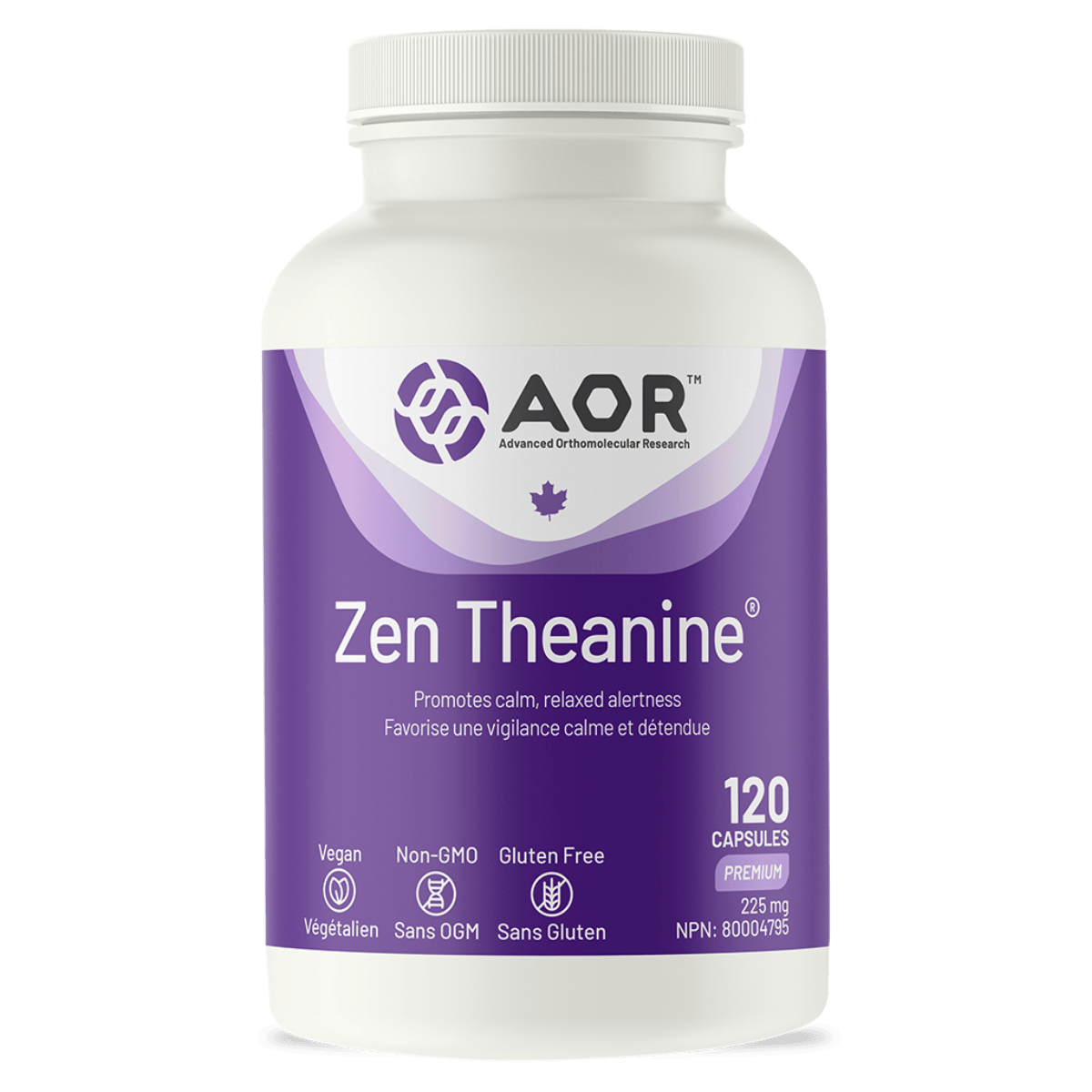 AOR Zen Theanine 225mg Vegetarian Capsules