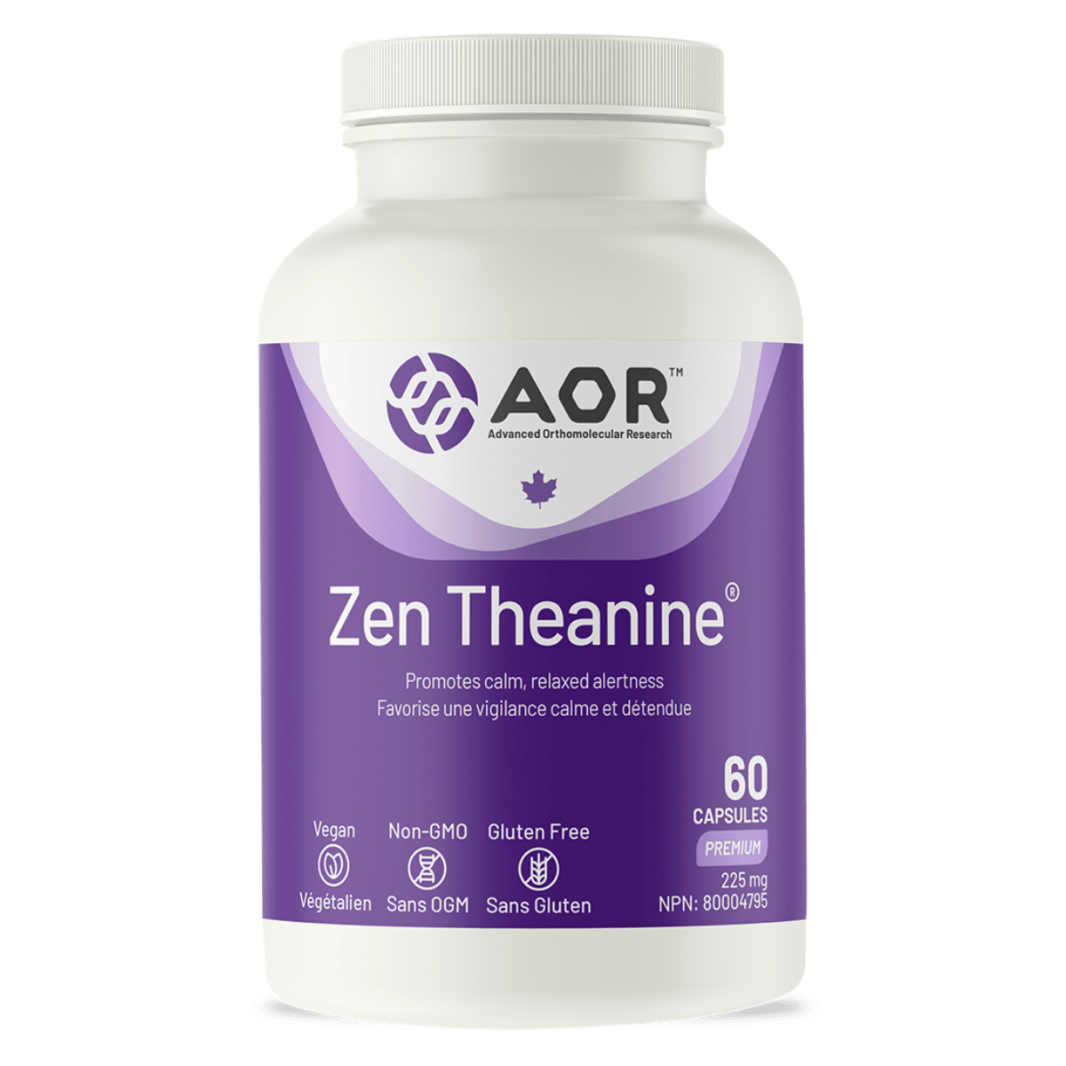AOR Zen Theanine 225mg Vegetarian Capsules