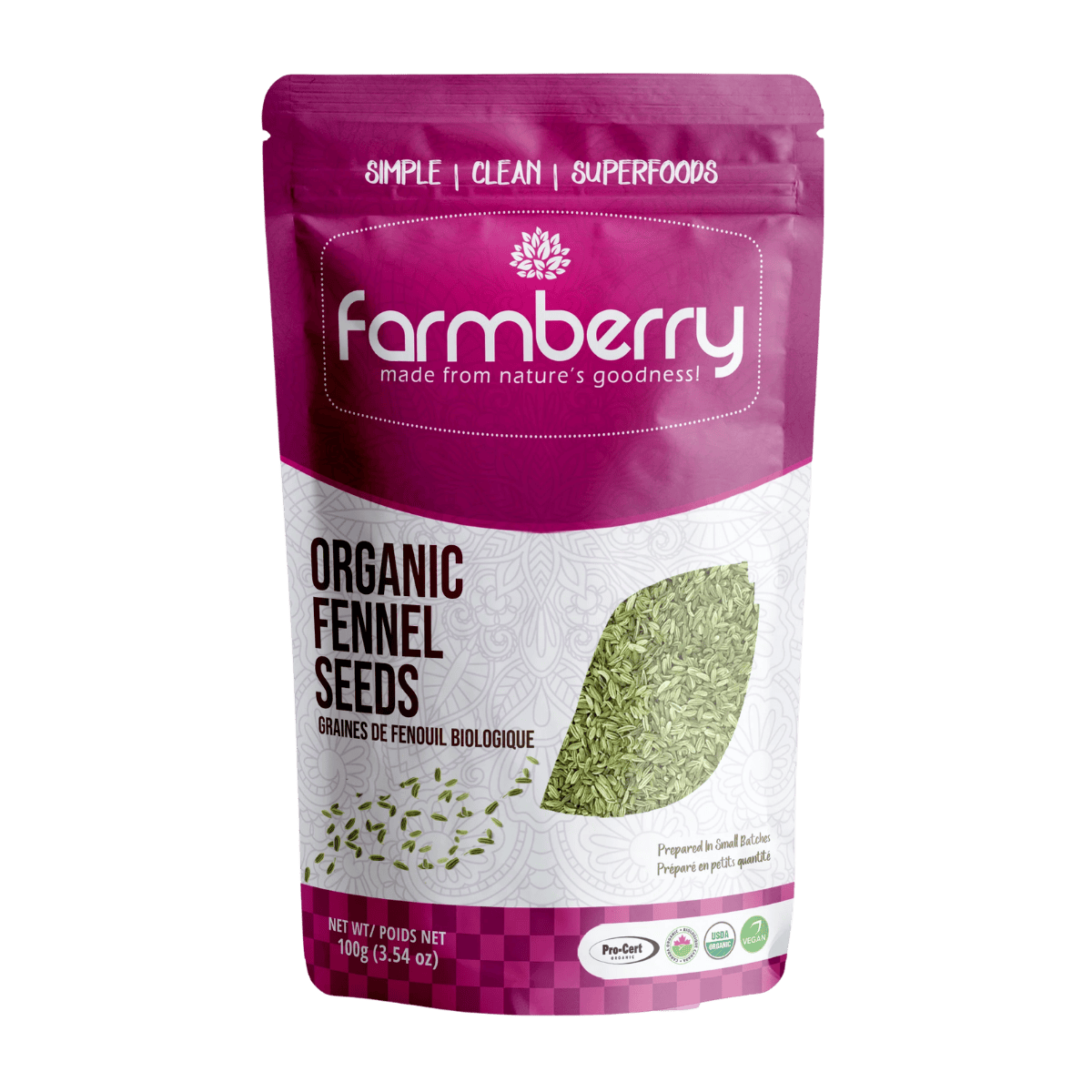 Farmberry Organic Fennel Seeds 100g