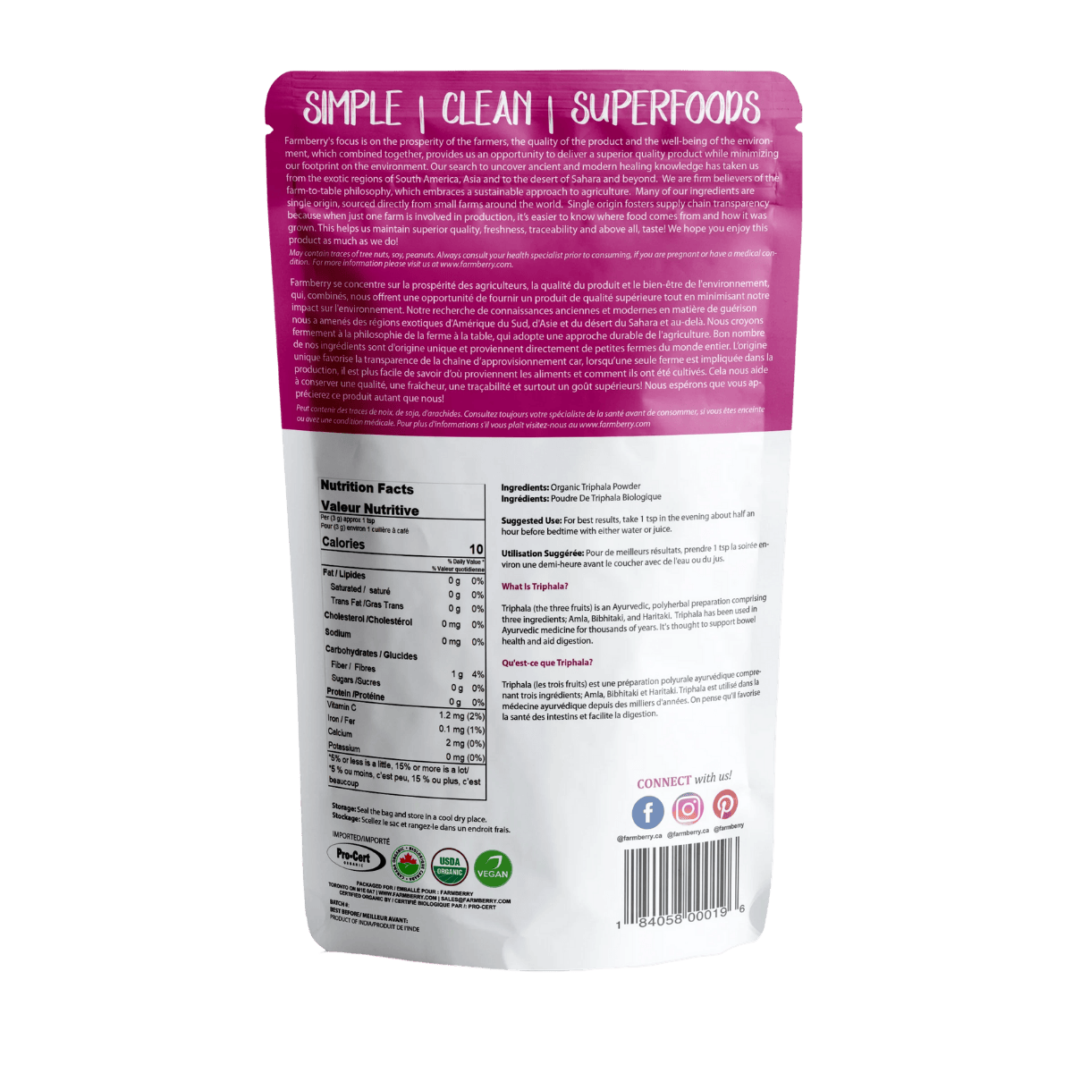 Farmberry Organic Powder Triphala 100g